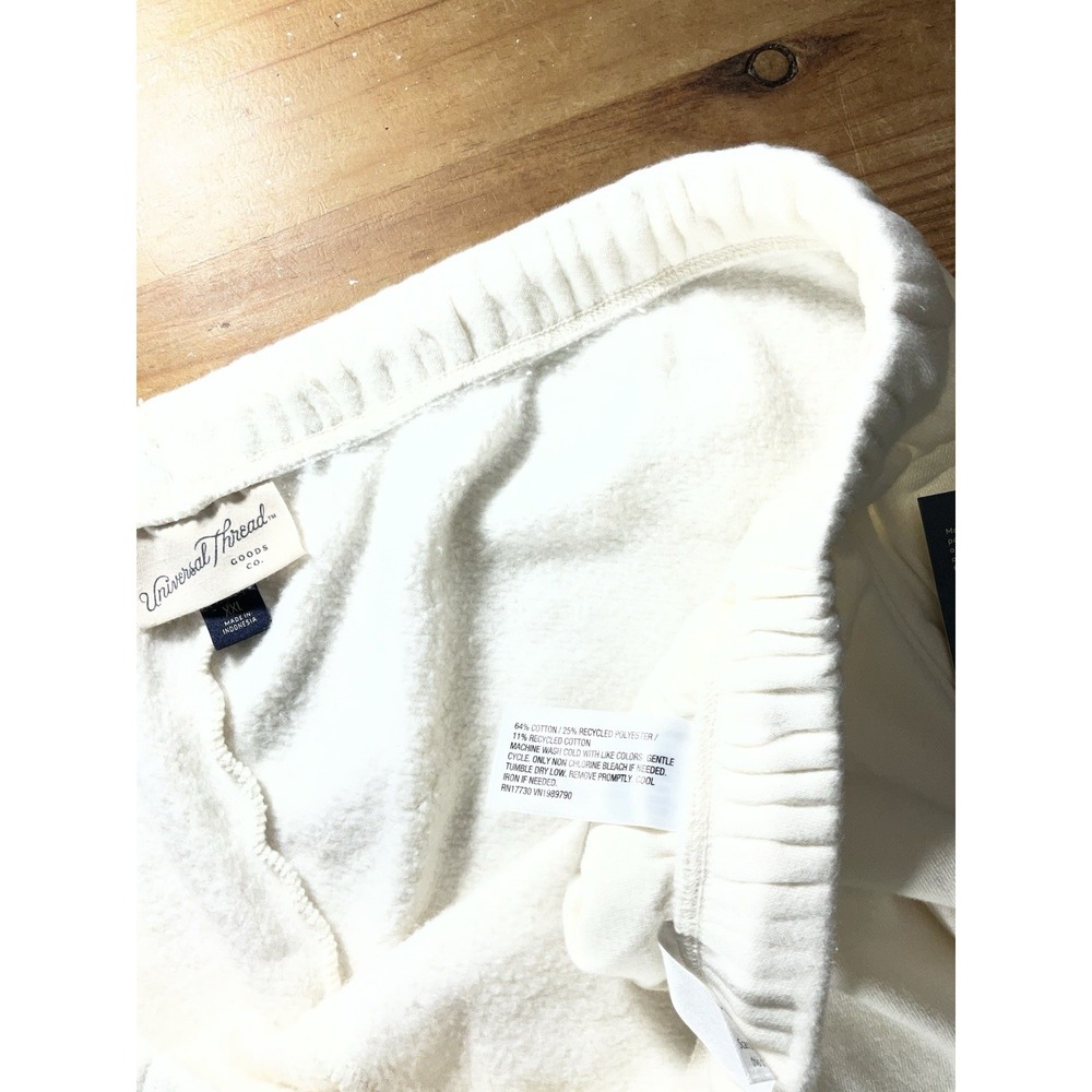 Universal Thread Mid Rise, Fleece Cream/White Jogger Pants Women's XXL - Picture 11 of 12